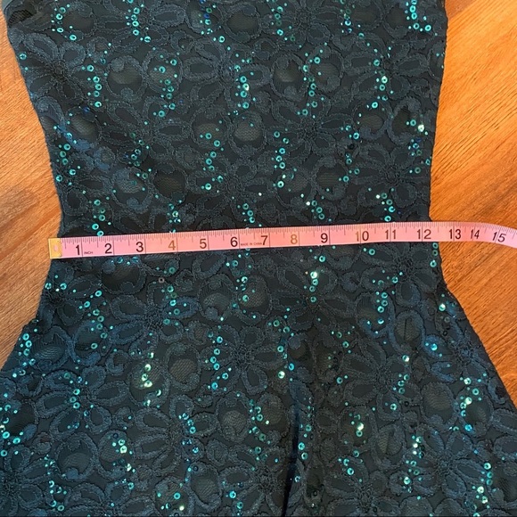 Ruby Rox Jade Floral Lace Sequin Dress Size Small - Picture 7 of 8